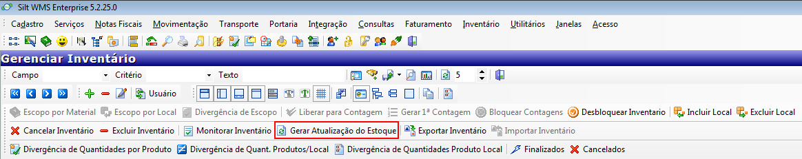 Generar actualización de inventario
